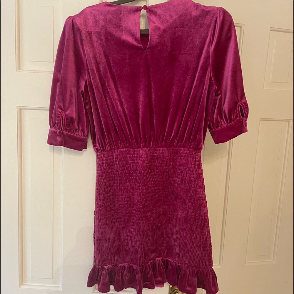 Pink Velvet ruched dress